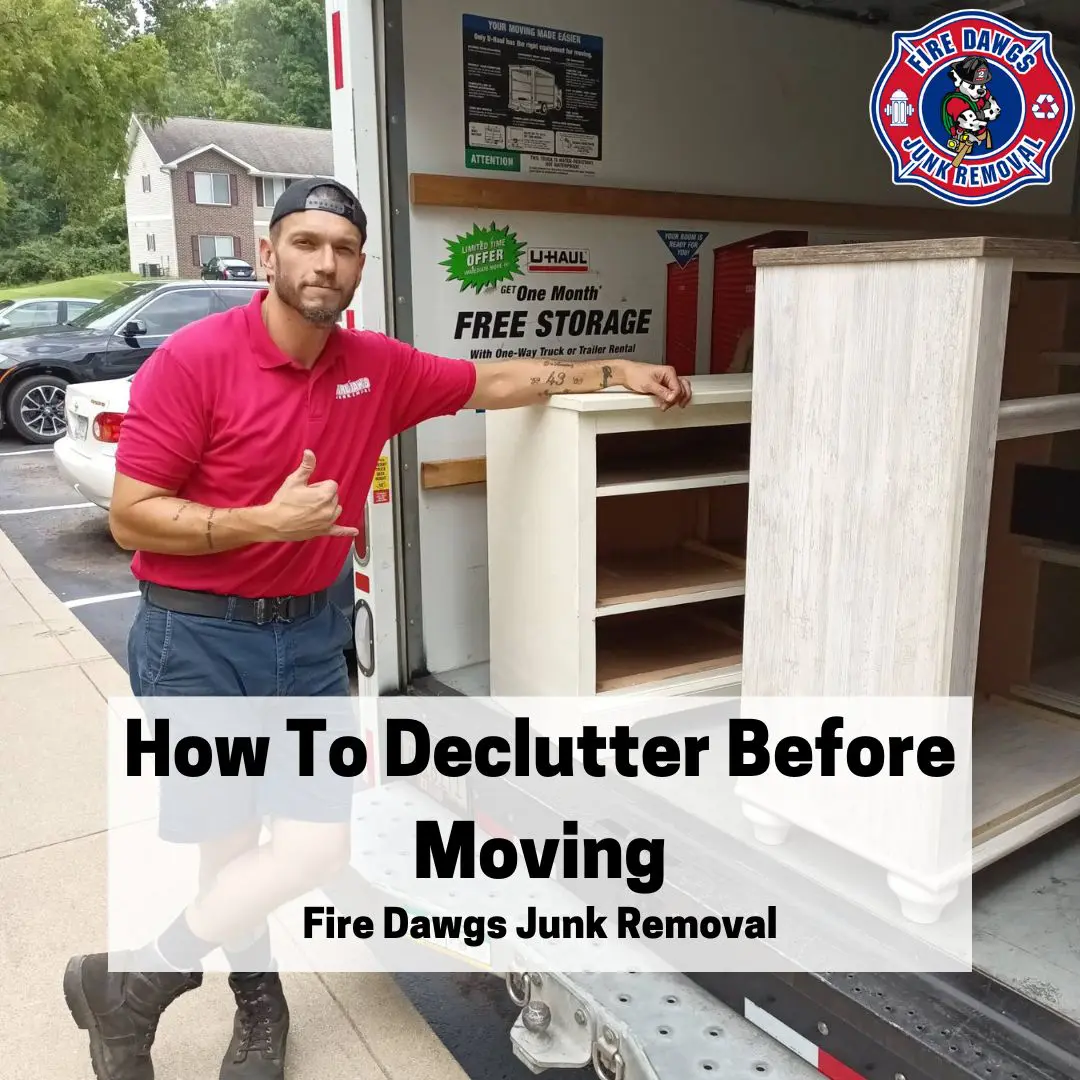 A graphic for HOW TO DECLUTTER BEFORE MOVING