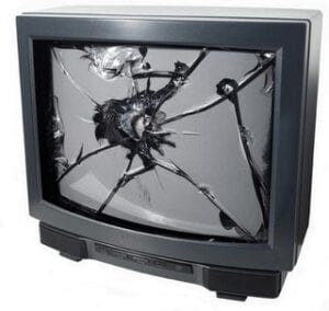 a broken TV that needs recycled