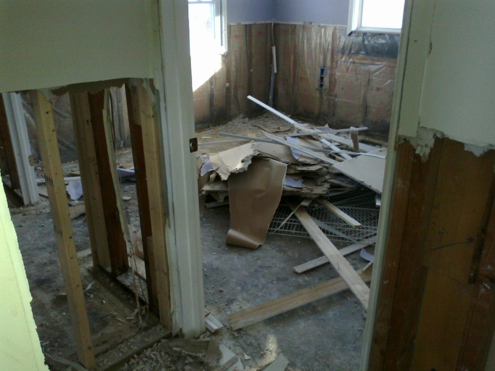 a picture of remodeling debris