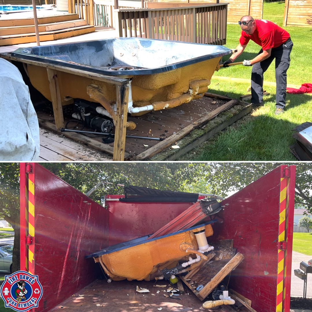 A Picture of a Hot Tub Removal in Indianapolis