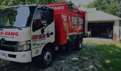 Fire Dawgs truck during service clean out