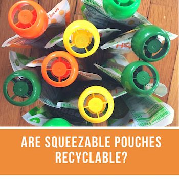 picture of squeezable pouches that says Are Plastic Food Pouches Recyclable?
