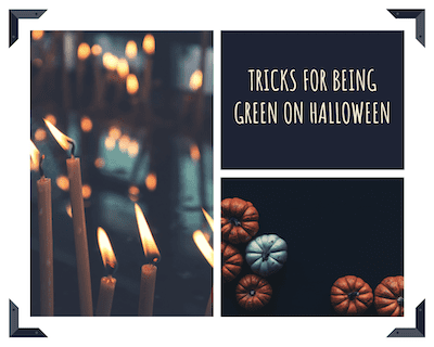 graphic for tips for Being Green on Halloween