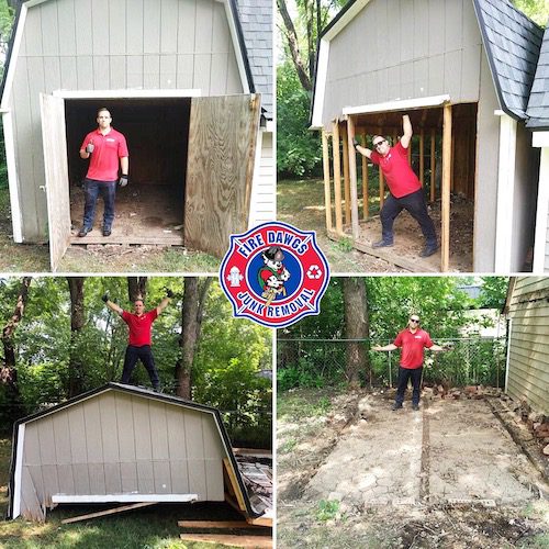 shed removal fort wayne before and after