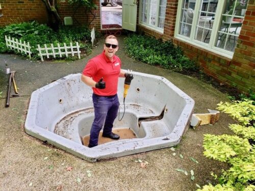 A Picture of a Hot Tub Removal